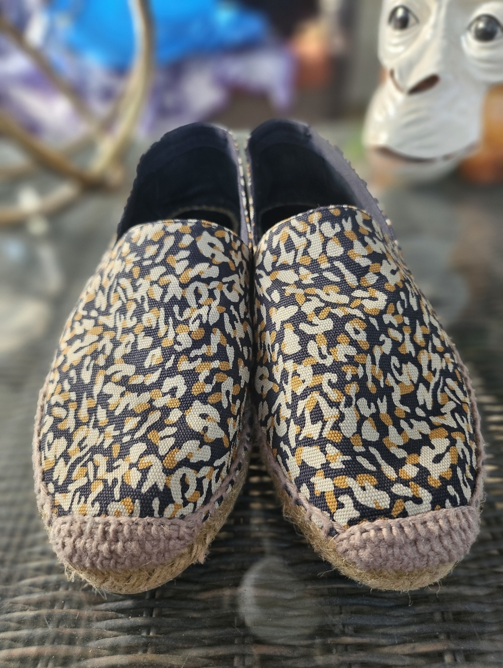 Saint Laurent Leopard Abstract Animal Print Canvas espadrilles Size 39 Italy - Picture 2 of 13